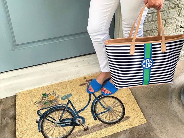 Doorstep style statement with an elegant monogram purse