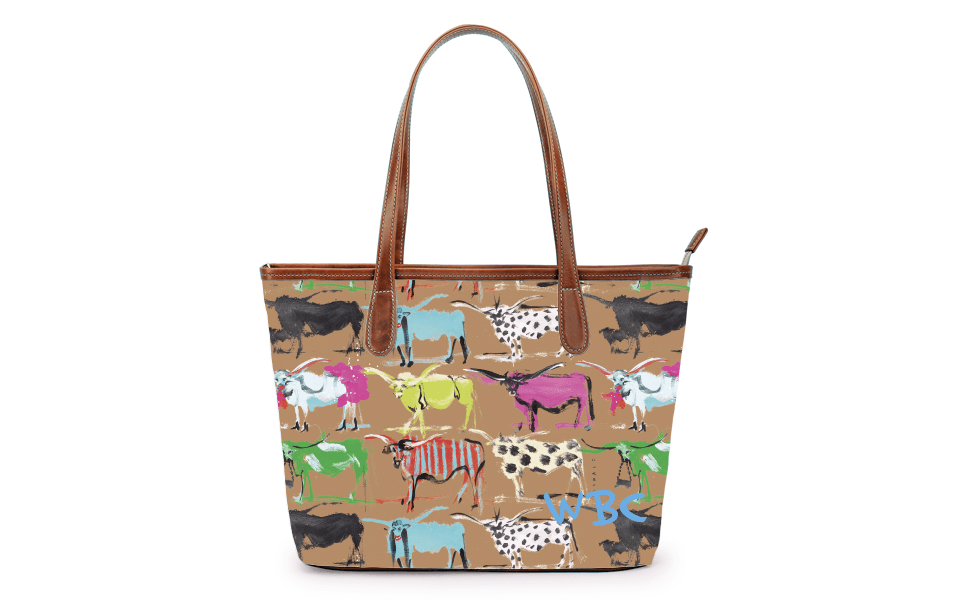 Sutton Zippered Small Tote - Drawbertson - Printed Monogram