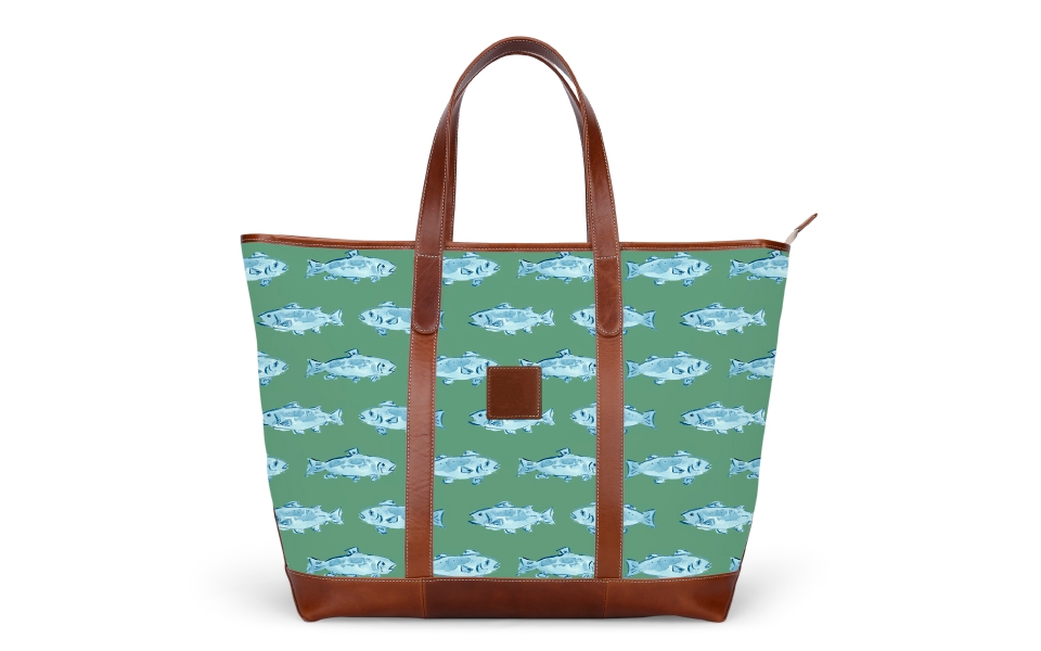 St. Charles Trolley Sleeve Yacht Tote - Leather Patch