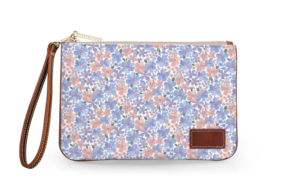 Everyday Essentials Pouch with Wristlet - Caitlin Wilson - Leather Patch