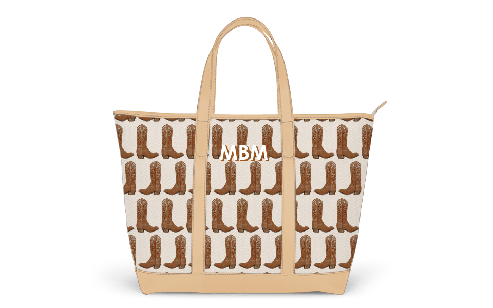 St. Charles Zippered Yacht Tote - Gameday - Printed Monogram